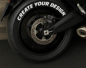 CUSTOM  Permanent Tire Stickers – Full Set of 8 for 4 Tires – White Raised Lettering | Waterproof & 1.25" Decals