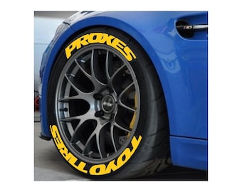Toyo Tires Proxes Permanent Tire Stickers – Full Set of 8 for 4 Tires – White Raised Lettering | Waterproof & 1.25" Decals