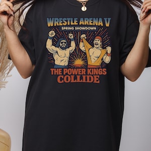 Retro Wrestling Shirt – 80s Wrestler Tee – Vintage Style American Wrestler T-Shirt – Funny Muscle Man Graphic Tee – Wrestling Fan Gift