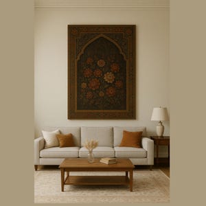 Hand Painted Floral Canvas, Dark Academia Victorian Gothic Decor
