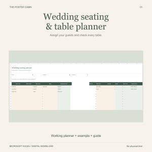 Sitzplaner für Hochzeiten in Excel, Gästetabelle und Kapazitätsübersicht