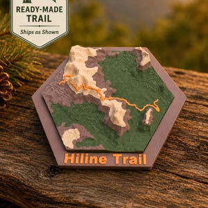 Hiline Trail 3D Topographic Map – Mountain Biking Adventure Keepsake