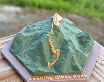 3D Looking Glass Rock Topographic Map - North Carolina Hiking Gift