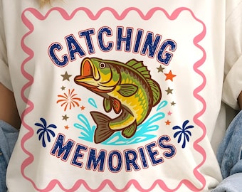 PNG y SVG de pez lubina retro, PNG de pez preppy, PNG de pez costero, SVG de pez, PNG de vida lacustre, diseño de camiseta de pesca, PNG de sublimación