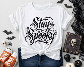 Stay Spooky png, Temporada de Halloween espeluznante png, Diseño de sublimación de Halloween, Descarga digital
