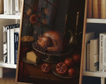 Thanksgiving Feast Still Life, Fine Art Food Photography for Dining Room or Kitchen Decor