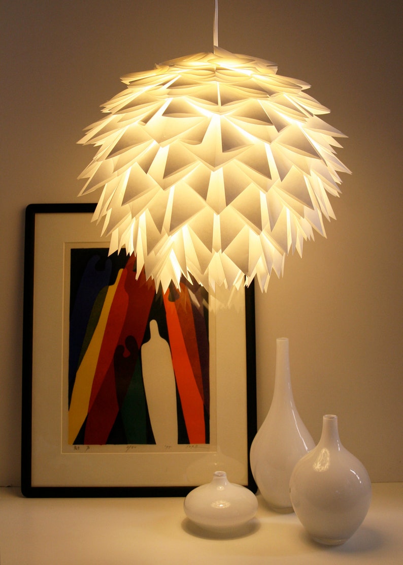 The Brooks Pendant Light White Spiky Origami Paper Lantern image 3