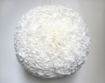 The Beaumont Pendant - Large White Ruffled Hanging Lamp Shade - NO CORD INCLUDED