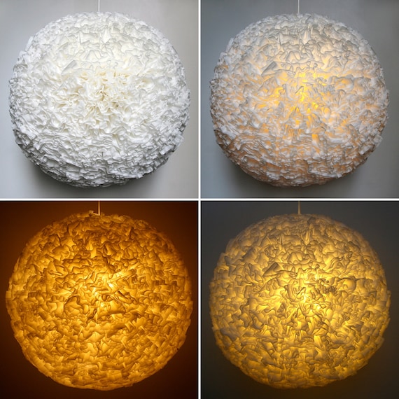 The Beaumont Pendant Large White Ruffled Hanging Lamp Shade White Ruffled Hanging Lamp Shade, Ruffled Lamp Shade Lighting