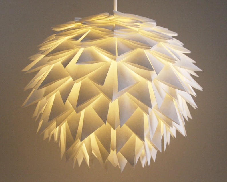 The Brooks Pendant Light White Spiky Origami Paper Lantern image 7