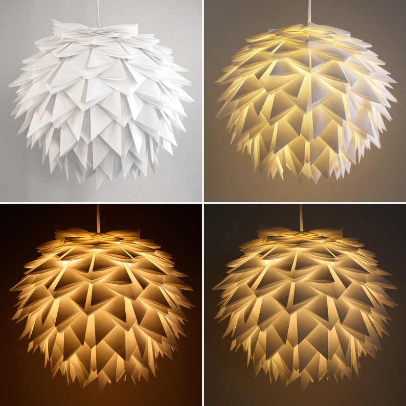 The Brooks Pendant Light White Spiky Origami Paper Lantern image 2