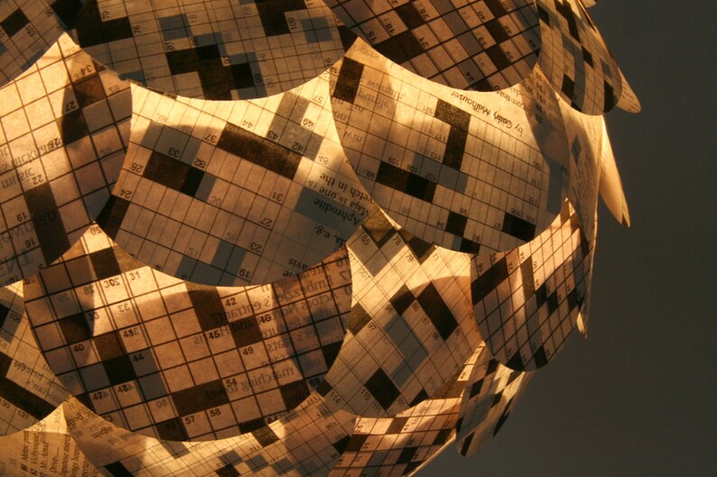 The Manhasset Crossword Pendant Light Hanging Paper Etsy