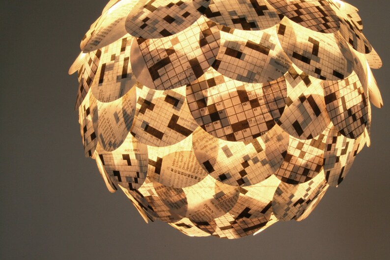 The Manhasset Crossword Pendant Light Hanging Paper Etsy