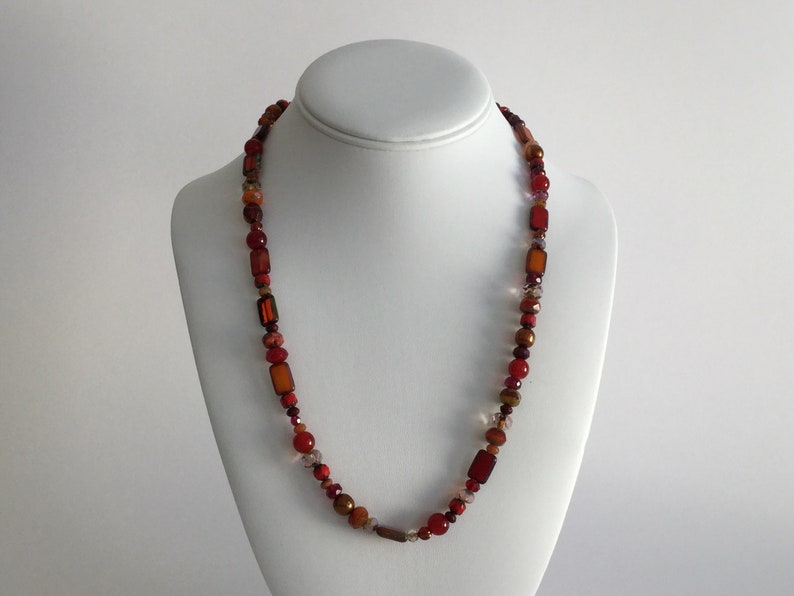 Picasso Sunset Necklace ~ Brilliant Reds /& Oranges