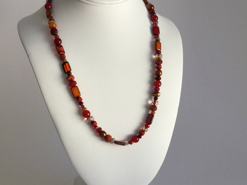 Picasso Sunset Necklace ~ Brilliant Reds /& Oranges