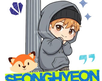 Seonghyeon Cortis Cartoon PNG, Chibi Kpop Merch, Digital Download, Cute Cortis Fan Art, Kpop Fan Gift, Kawaii Anime Style PNG