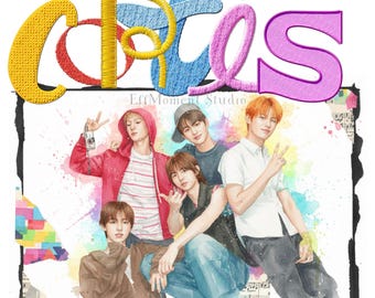 Akwarela Cortis PNG, projekt sublimacji retro Kpop, cyfrowe pobieranie gadżetów dla fanów, druk na żądanie, plik projektu koszulki, Cortis K-Pop