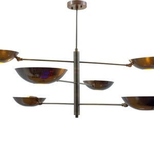 Handmade Brass Sputnik Chandelier: Mid Century Modern Ceiling Light