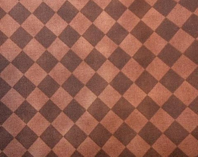 Brown Check Fabric by Brother Sister Design Studio – Coffee Coordinate Cotton, Diamond Pattern Fabric, Farmhouse Fabric, Hobby Lobby