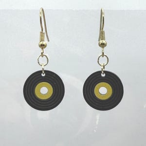 Record Earrings-Brass Findings