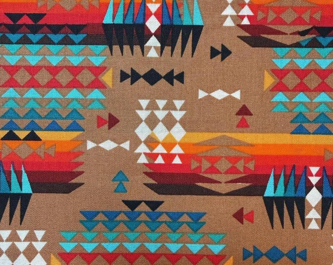 Southwest Fabric Tribal Geometric Fabric Cotton Fabric Boho Western Fabric Quilting Cotton by the Half Yard-Hobby Lobby Cotton