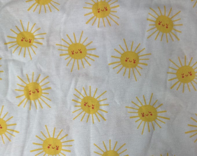 Sun Jersey Knit Fabric by Pop! – Happy Sun Print, Baby Fabric, Stretch Knit Fabric, Summer Apparel Fabric, Cute Sun Fabric, Joann Fabrics