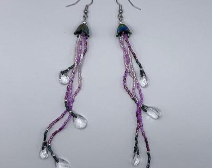 Iridescent Floral Fringe Earrings