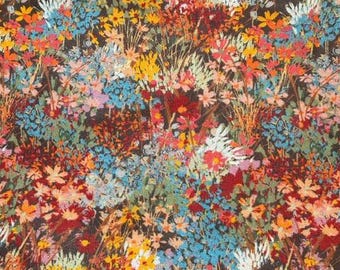 Tela de algodón con flores silvestres – Calicó floral multicolor para recuerdo – Tela con flores de pradera – Se vende por 1/2 yarda – Tela de jardín brillante