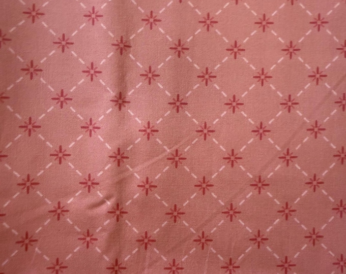 Marcus Fabrics Strawberry Patch by Lamb Farm Designs – Cotton Fabric – Dusty Rose or Vintage Teal – By the 1/2 Yard