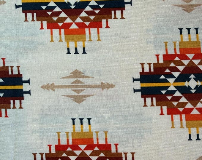 Southwest Fabric Aztec Geometric Fabric Tribal Cotton Fabric Boho Western Fabric Quilting Cotton by the Half Yard