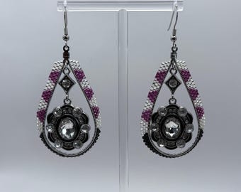 Pendientes de lágrima con diamantes de imitación negros