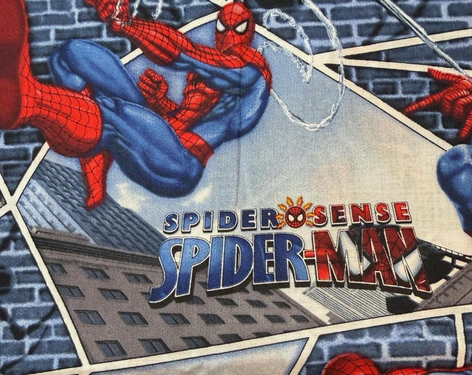 Spider Man Fabric Marvel Comic Fabric Spider Sense Cotton Fabric Superhero Fabric Quilting Cotton by the Half Yard