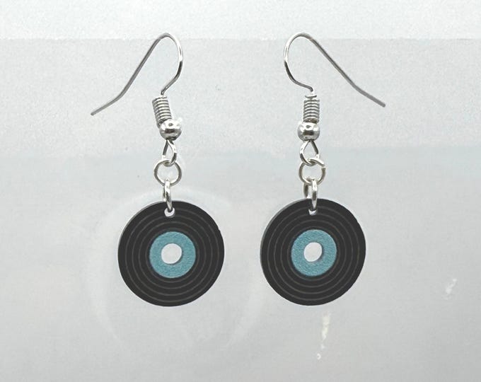 Record Earrings-Silver Findings