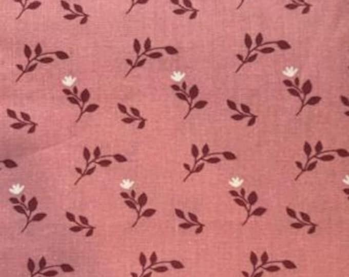 Pink Floral Fabric – Cottagecore Floral Quilting Cotton – Small Floral Print Fabric – Fabric by the 1/2 Yard – Mauve Pink Craft Fabric