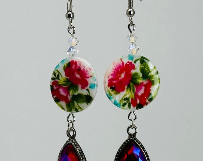 Bead and Rhinestone Earrings
