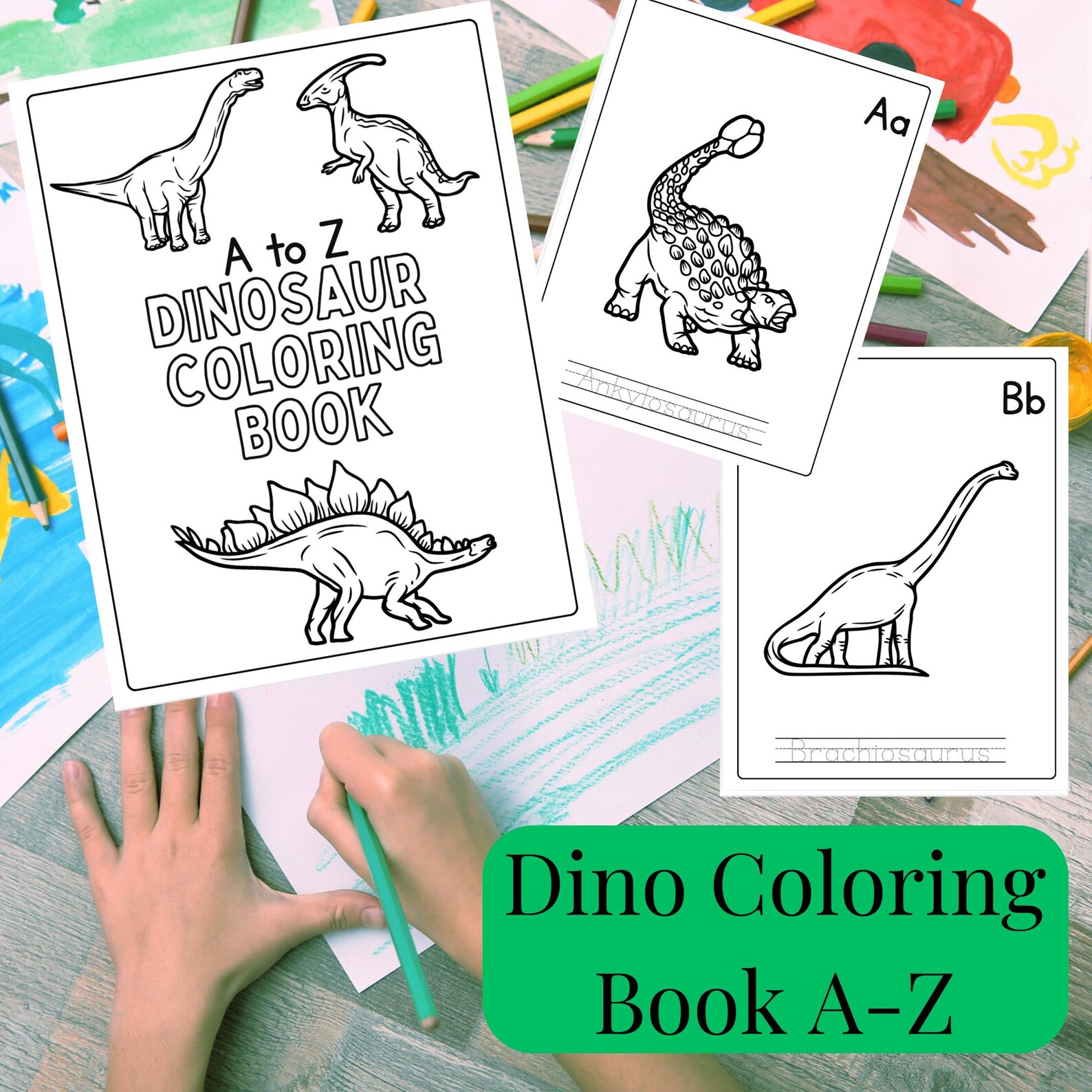 Dinosaur ABC Coloring Book for Kids: Preschool Tracing Workbook (PDF ...