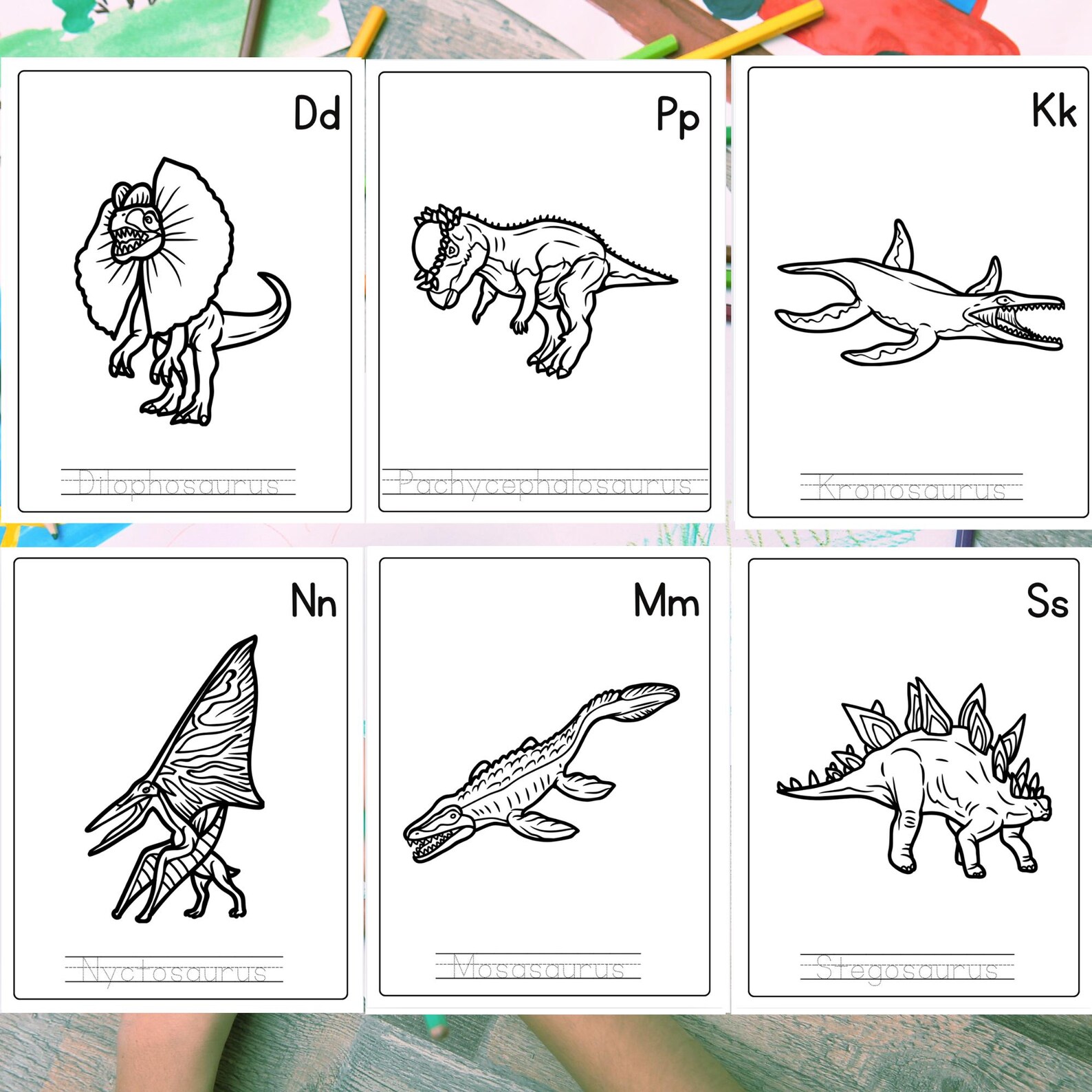 Dinosaur ABC Coloring Book for Kids: Preschool Tracing Workbook (PDF ...