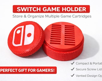 Switch Game Cartridge Case 3D Printed Storage Holder Compact Twist Lock Organizer Travel Friendly