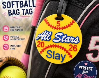 Personalisierter Softball-Taschenanhänger