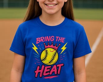 Softball Player Tshirt, Bring the Heat Shirt, Softball Graphic Tee, Game Day Sports Tshirt, Summer Short Sleeve Shirt