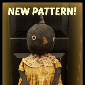 Priscilla the Pumpkin PDF PATTERN - Primitive Kürbis Muster, Kürbis Puppen Muster, Herbst Puppen Muster, Prim Herbst Puppen Muster
