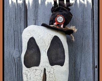 Primitive Halloween PDF Pattern, Primitive Skeleton pattern, skeleton pattern, halloween skull, prim halloween, skull, spooky skull, pattern