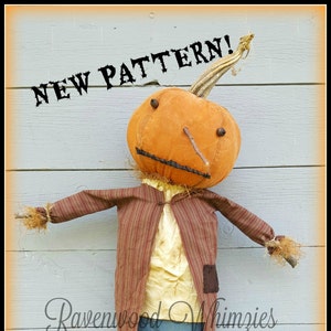 Primitive Pumpkin PDF Pattern, Primitive Scarecrow, Primitive Fall, Prim Pumpkin, Prim Halloween, Halloween, Fall PATTERN!