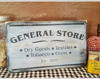 General Store Sign: Primitive Farmhouse Kitchen Decor