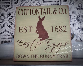 Primitive Easter sign, Farmhouse Rabbit sign, Farmhouse Easter sign, rabbit sign, bunny sign, cottage easter sign, Spring rabbit sign