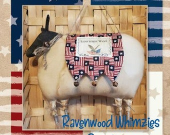 Primitive Americana door decor, americana decor, prim americana, primitive sheep prim sheep, july 4th, independence day, primitive america