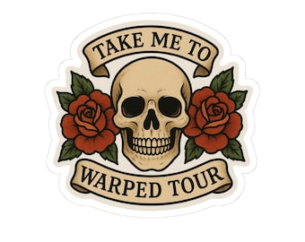 Skull & Roses Kiss-Cut Stickers | Edgy Decor | Warped Tour, Water Bottles, Concerts, and Gifts