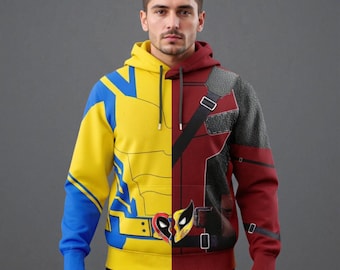 Deadpool & Wolverine Cosplay Hoodie | Unisex Superhero Jacket