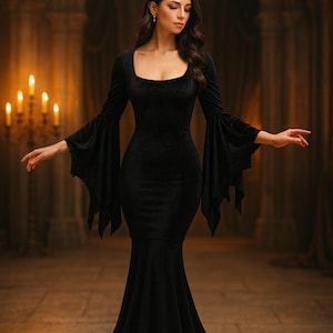 The Addams Family Morticia Costume Dress for Women | TV Show Costumes