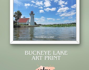 Buckeye Lake Lighthouse Photography Print, Scenic Wall Art (Digital Download)